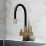 Смеситель для кухни Sancos Arno SC4005BG Золото брашированное Черный