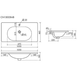 Раковина Ceramicanova Sabo 100 CN13003MB Черная матовая