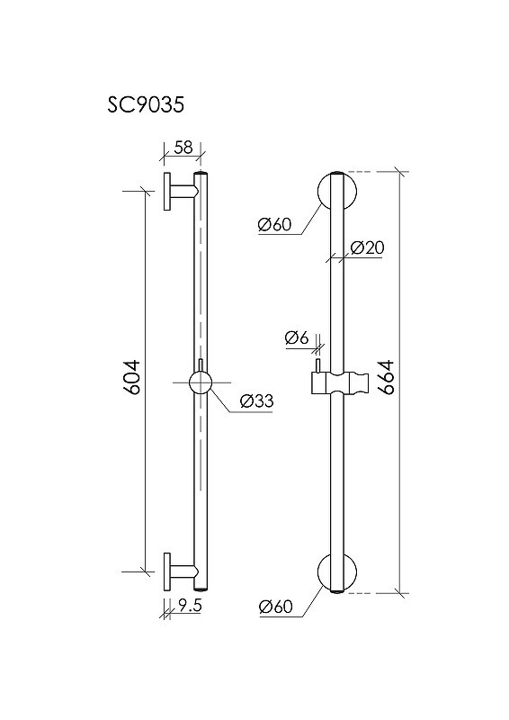 Душевая штанга Sancos SC9035CH цвет Хром