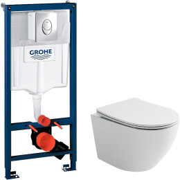 Комплект унитаза Ceramicanova Uno Rimless CN11001 с инсталляцией Grohe Rapid SL 38721001