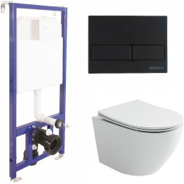 Комплект унитаза Ceramicanova Uno Rimless CN11001 с инсталляцией Berges Novum L5 040215