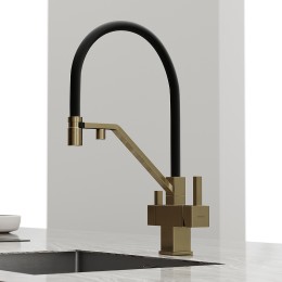 Смеситель для кухни Sancos Loro SC4007BG Золото брашированное Черный
