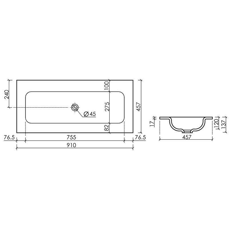 Раковина Ceramicanova Grace 90 CN7019MBwx Черная матовая