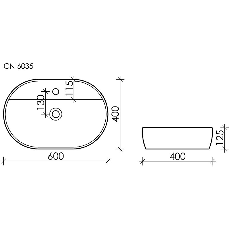 Раковина Ceramicanova Element 60 CN6035 Белая