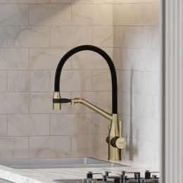 Смеситель для кухни Sancos Orta SC4008BG Золото брашированное Черный