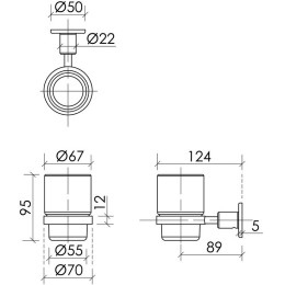Стакан для зубных щеток Sancos Base SC9030CH Хром