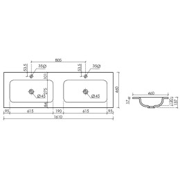 Раковина Ceramicanova Grace 160 CN7023MB двойная Черная матовая