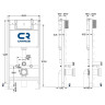 Комплект унитаза Ceramicanova Uno Rimless CN11001 с инсталляцией Charus City CR.200.21.01 с сиденьем Микролифт и клавишей смыва Хром глянцевый