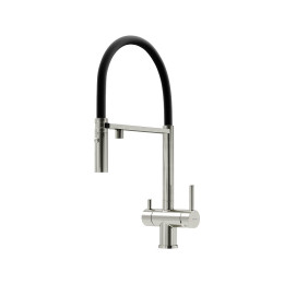 Смеситель для кухни Sancos Imola SC4010BNbh с черным изливом цвет Никель брашированный