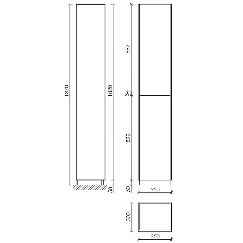 Шкаф пенал Sancos Libra Floor 35 PLB35FEG
