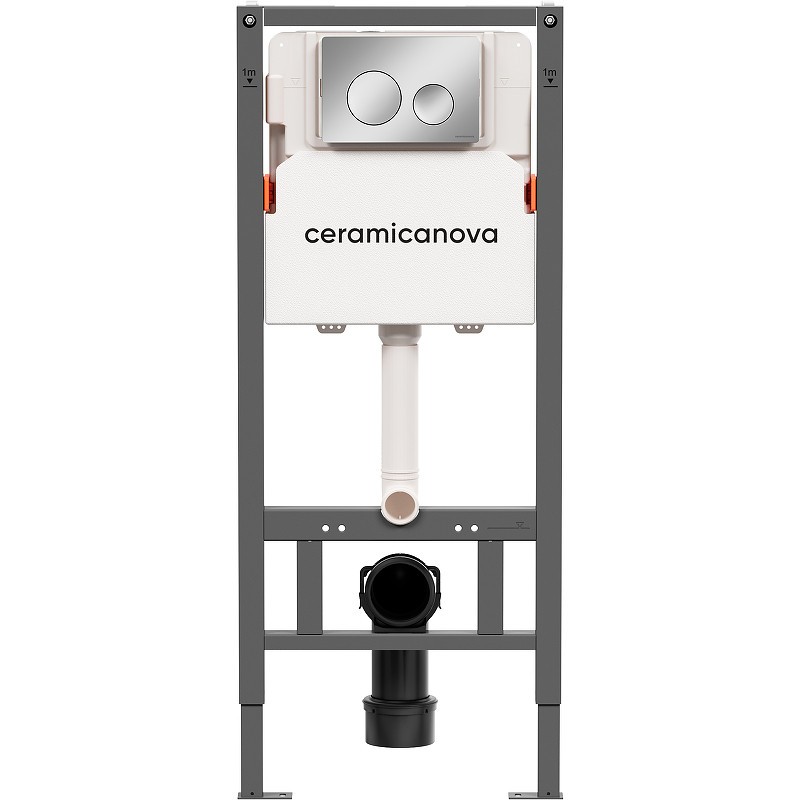 Инсталляция Ceramicanova Balance CN121001CH для унитаза с клавишей смыва Хром глянцевый