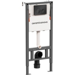 Инсталляция Ceramicanova Balance CN121001MB для унитаза с Черной матовой клавишей смыва