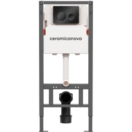 Инсталляция Ceramicanova Balance CN121001MB для унитаза с Черной матовой клавишей смыва
