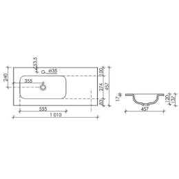 Раковина Ceramicanova Grace 100 L CN7014MB Черная матовая
