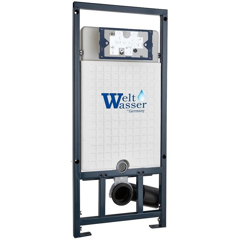 Комплект унитаза Ceramicanova Union CN4009T с сиденьем Микролифт и инсталляцией WeltWasser WW Marberg 507 10000005949+10000005952 с клавишей смыва Хром глянцевый