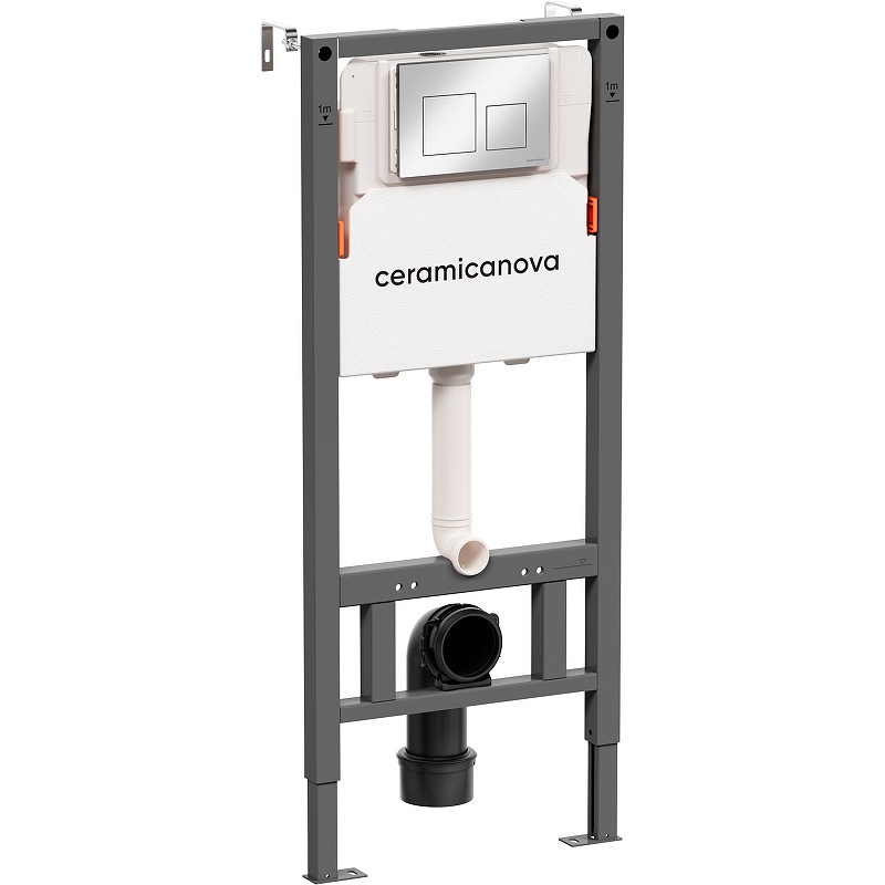 Инсталляция Ceramicanova Balance CN121002CH для унитаза с клавишей смыва Хром глянцевый