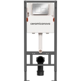 Инсталляция Ceramicanova Balance CN121002CH для унитаза с клавишей смыва Хром глянцевый