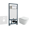 Комплект унитаза Ceramicanova Union CN4009T с сиденьем Микролифт и инсталляцией WeltWasser WW Marberg 507 10000005949+10000005953 с клавишей смыва Хром глянцевый