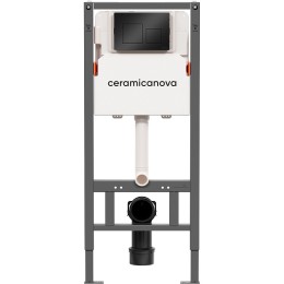 Инсталляция Ceramicanova Balance CN121002MB для унитаза с Черной матовой клавишей смыва