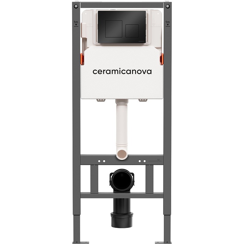 Инсталляция Ceramicanova Balance CN121002MB для унитаза с Черной матовой клавишей смыва