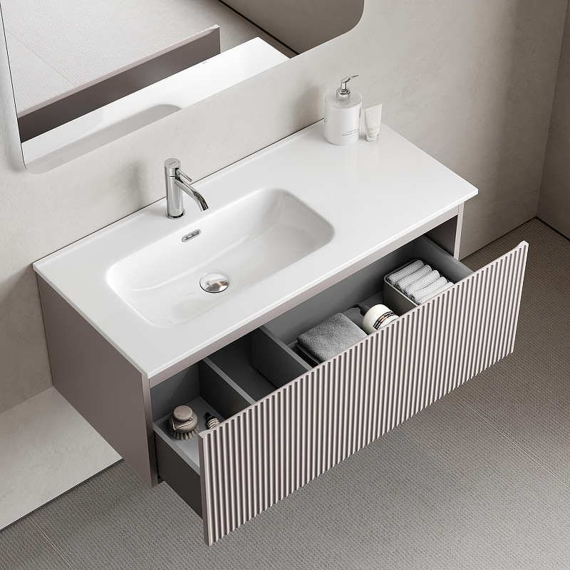 Тумба под раковину Sancos Snob R 1.0 100 L SNR1.0100LSM подвесная цвет Doha Soft