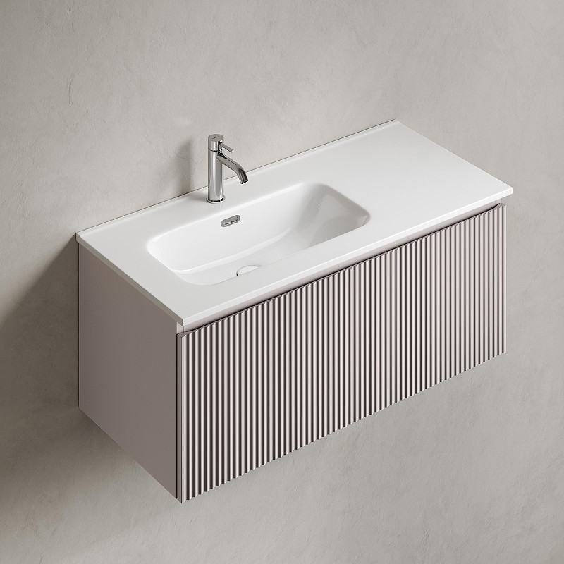 Тумба под раковину Sancos Snob R 1.0 100 L SNR1.0100LSM подвесная цвет Doha Soft