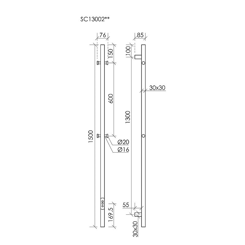 Электрический полотенцесушитель Sancos Linn 150x3 SC13002BG цвет Золото брашированное