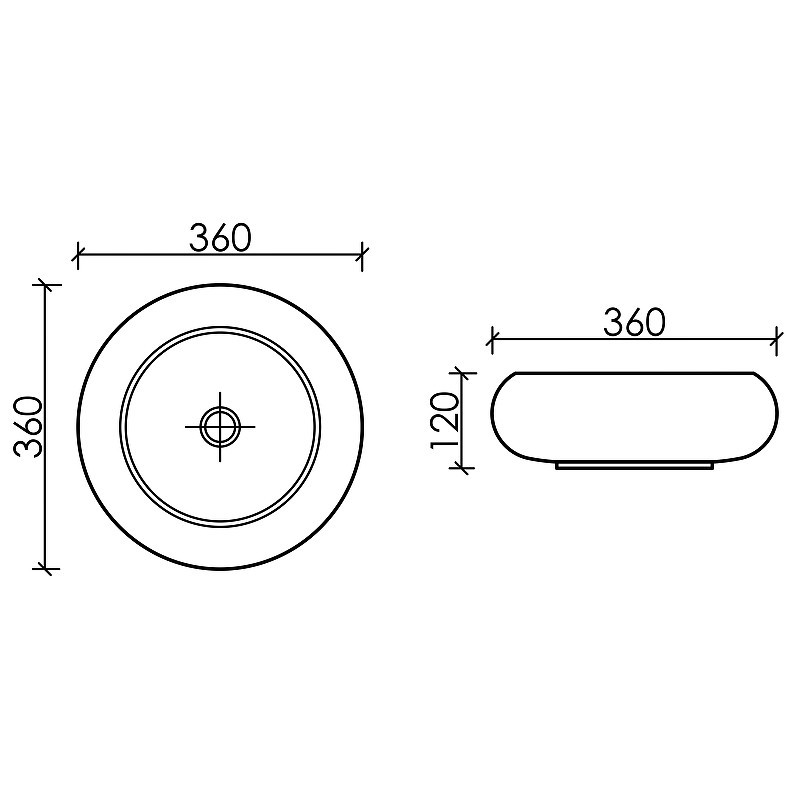 Раковина-чаша Ceramicanova Element 36 CN6050MB Черная матовая