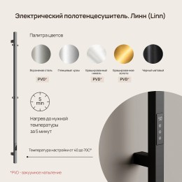Электрический полотенцесушитель Sancos Linn 150x3 SC13002GG цвет Вороненая сталь