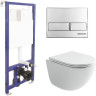 Комплект унитаза Ceramicanova Vogue CN4008T с инсталляцией Berges Novum L3 040213 с сиденьем Микролифт и клавишей смыва Хром