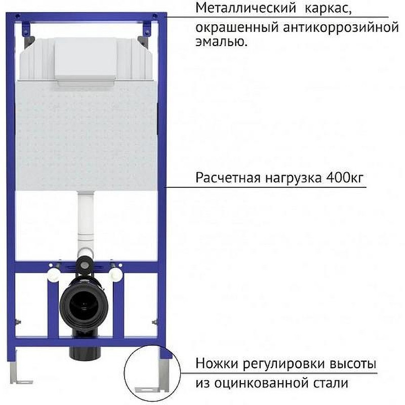Комплект унитаза Ceramicanova Vogue CN4008T с инсталляцией Berges Novum L3 040213 с сиденьем Микролифт и клавишей смыва Хром
