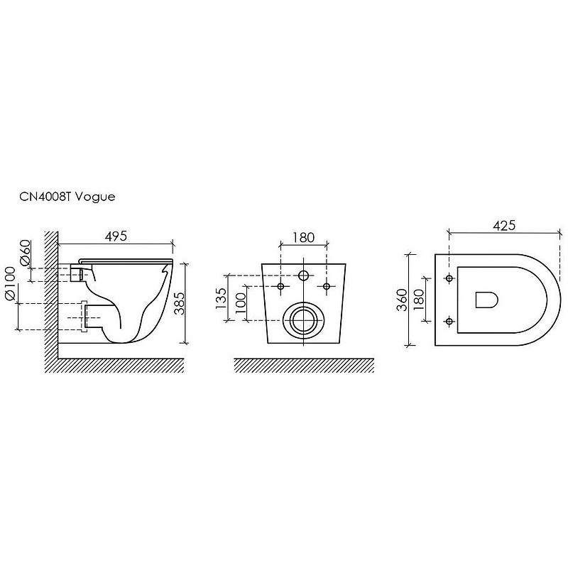 Комплект унитаза Ceramicanova Vogue CN4008T с инсталляцией Berges Novum L3 040213 с сиденьем Микролифт и клавишей смыва Хром