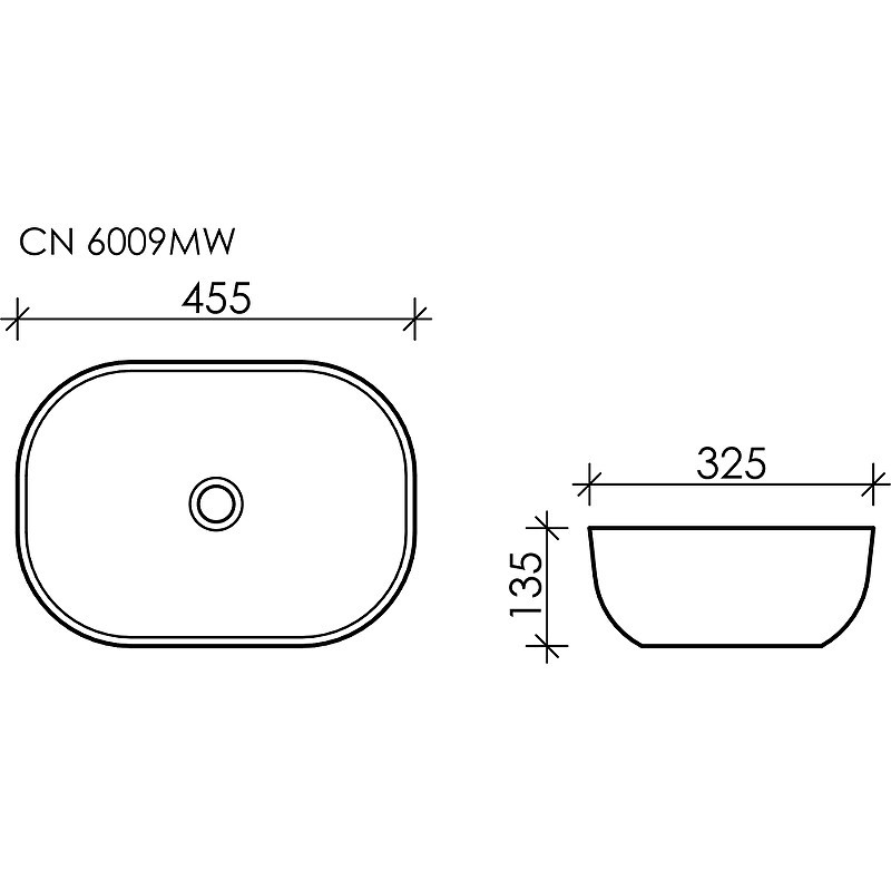 Раковина-чаша Ceramicanova Element 45 CN6009MW Белая матовая