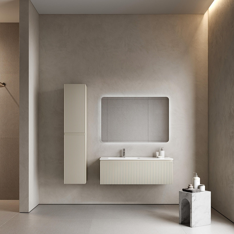 Тумба под раковину Sancos Snob R 1.0 120 L SNR1.0120LCE подвесная цвет Beige Soft