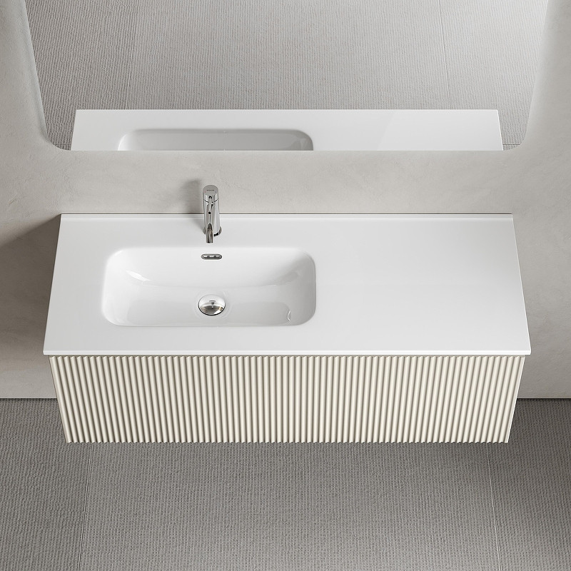 Тумба под раковину Sancos Snob R 1.0 120 L SNR1.0120LCE подвесная цвет Beige Soft