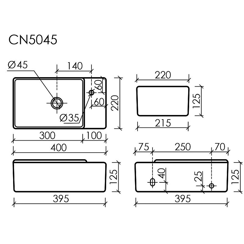 Раковина Ceramicanova Element 40 CN5045MB