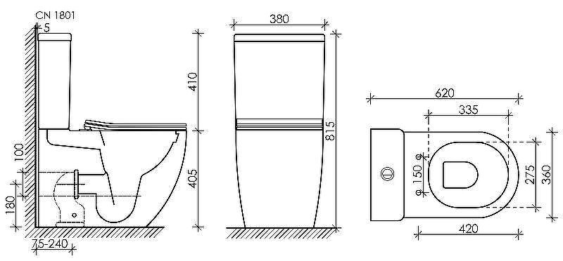 Унитаз-компакт Ceramicanova Mia CN1801 с бачком и сиденьем Микролифт
