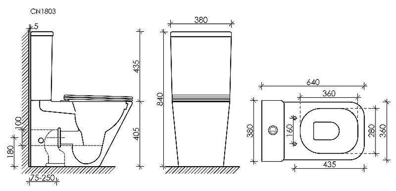Унитаз-компакт Ceramicanova Cubic CN1803 с бачком и сиденьем Микролифт