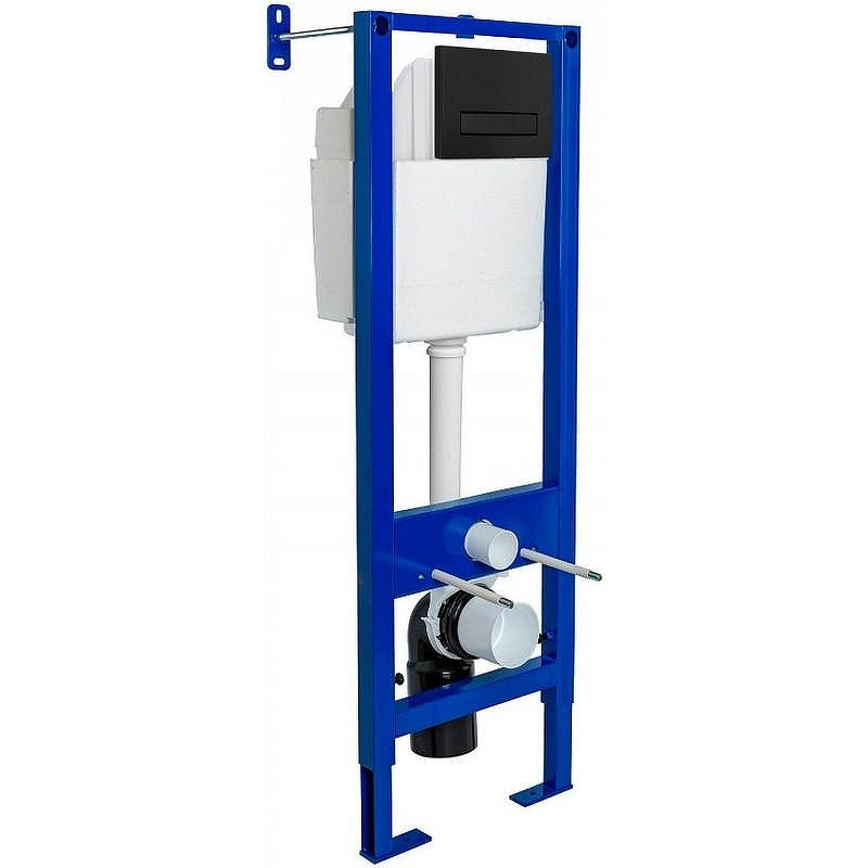 Комплект унитаза Ceramicanova Vogue CN4008T с инсталляцией Berges Atom 410 040340 с сиденьем Микролифт и Черной матовой клавишей смыва