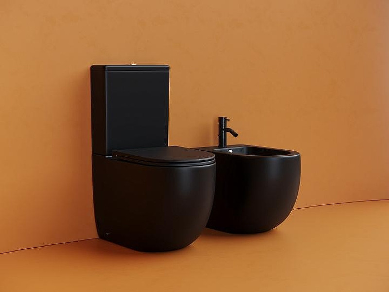 Унитаз-компакт Ceramicanova Metropol CN4001TMB Черный матовый с бачком и сиденьем Микролифт