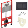 Комплект унитаза Ceramicanova Vogue CN4008T с инсталляцией Tece Now 9400414 с сиденьем Микролифт и Черной матовой клавишей смыва