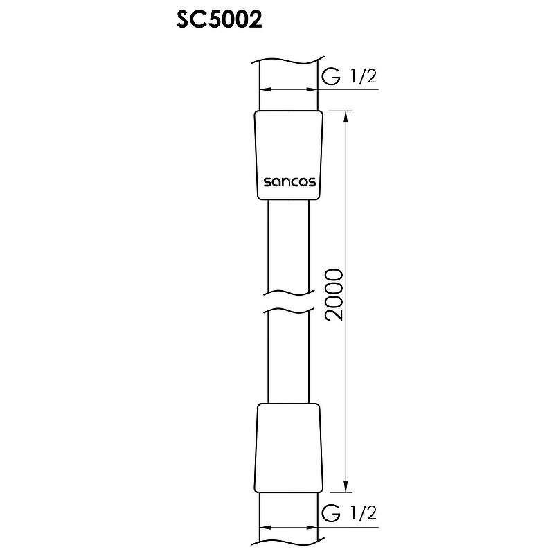 Душевой шланг Sancos SC5002MB Черный матовый