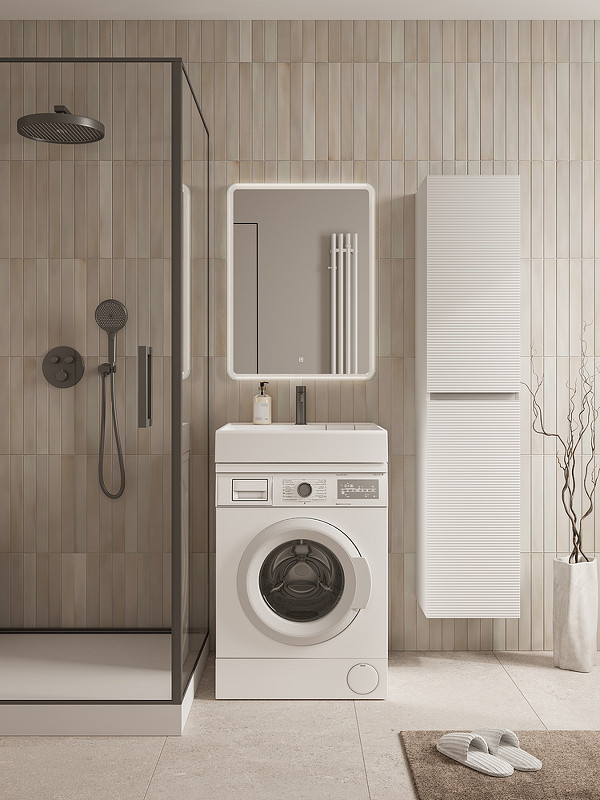 Раковина Ceramicanova Quattro 60 CN0101 на стиральную машину цвет Белый