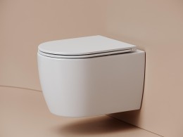 Унитаз Ceramicanova Noe CN4011T подвесной цвет Белый с сиденьем