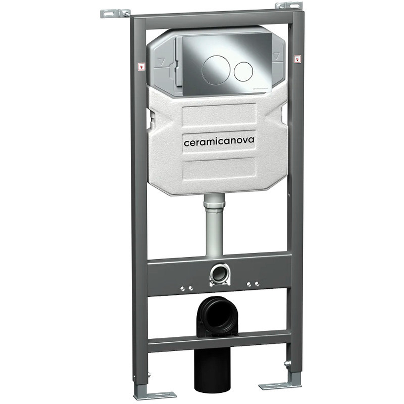 Комплект унитаза с инсталляцией Ceramicanova Play CN3001_1001CH_1000 с сиденьем Микролифт и клавишей смыва Хром