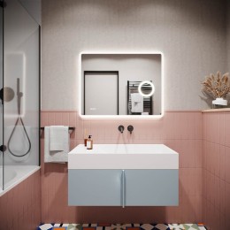 Зеркало Sancos Arcadia 1.0 90 AR1.900 с подсветкой с сенсорным выключателем и часами