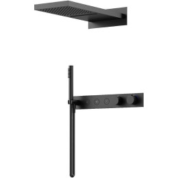 Душевая система Sancos Linn SC9023MB с термостатом Черная матовая