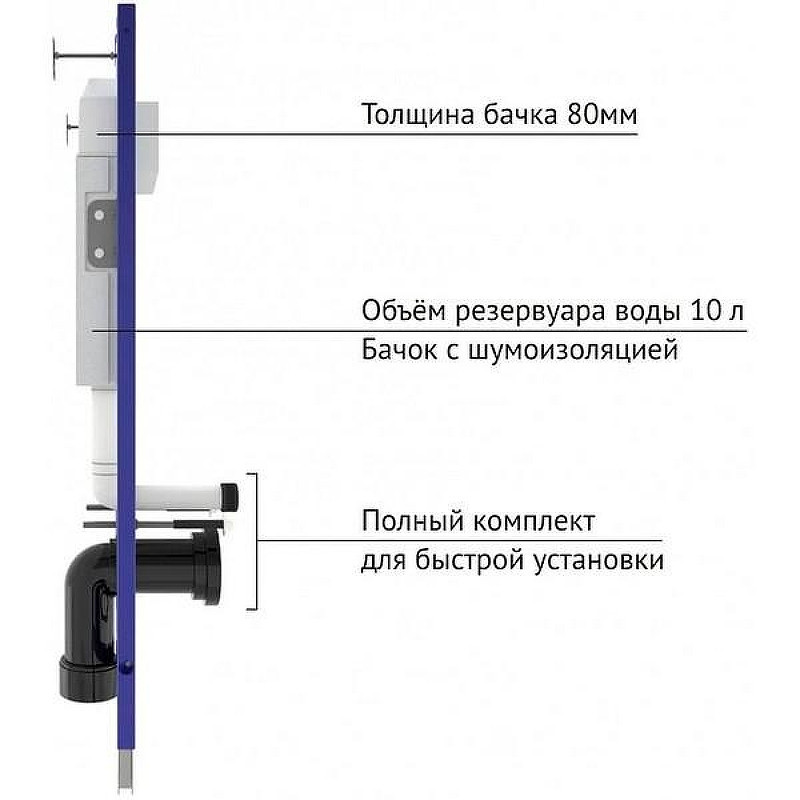 Комплект унитаза Ceramicanova Union CN4009T с инсталляцией Berges Novum L3 040213 с сиденьем Микролифт и клавишей смыва Хром