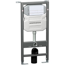 Комплект унитаза с инсталляцией Ceramicanova Play CN3001_1002W_1000 с сиденьем Микролифт и Белой клавишей смыва