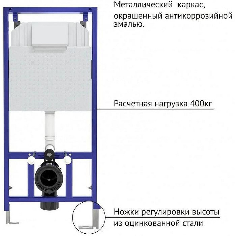Комплект унитаза Ceramicanova Union CN4009T с инсталляцией Berges Novum L5 040215 с сиденьем Микролифт и Черной матовой клавишей смыва